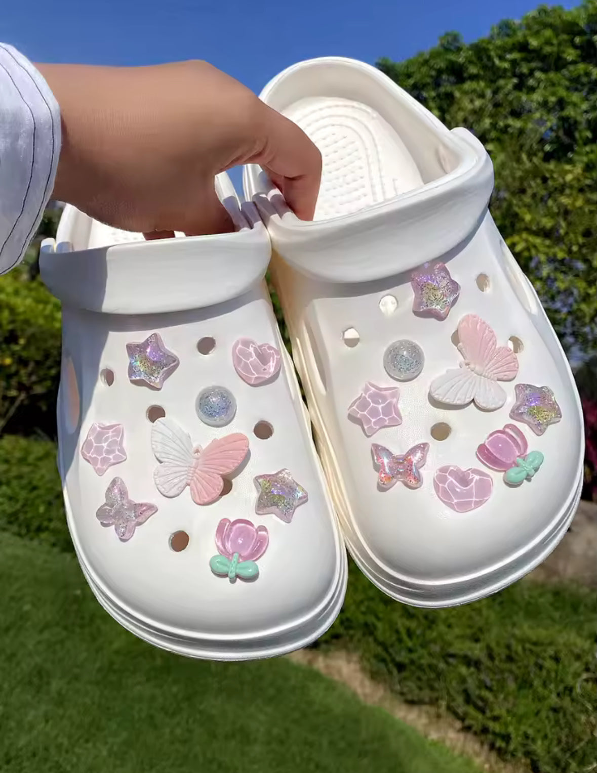 Sweet Sparkle Pink Clog Charms Set