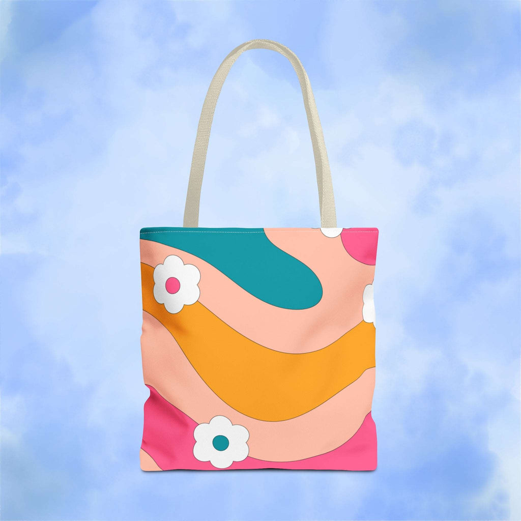 70s Floral Retro Aesthetic Tote Bag