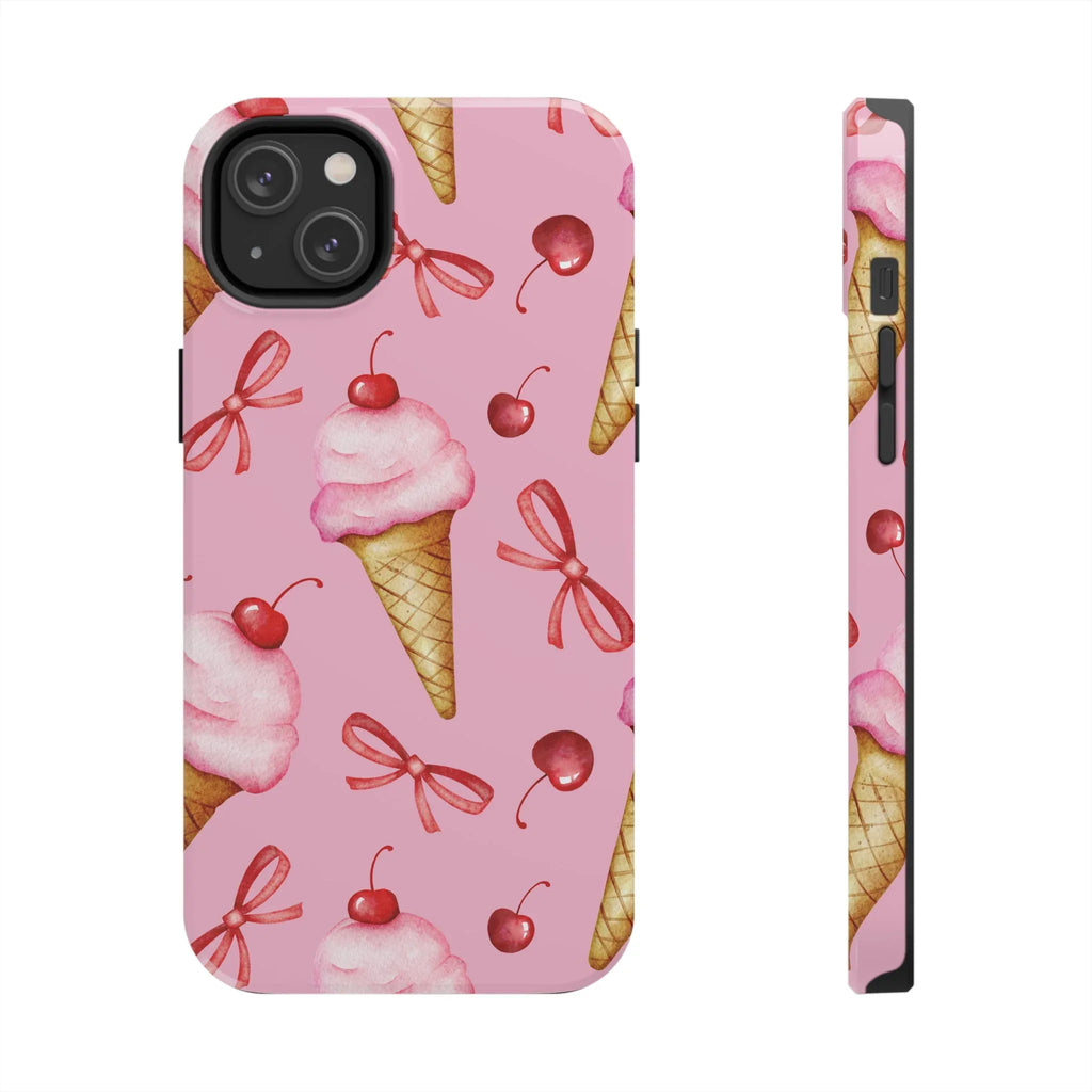 Cherry on Top Ice Cream Phone Case (Apple & Android) - Pink Sweetheart