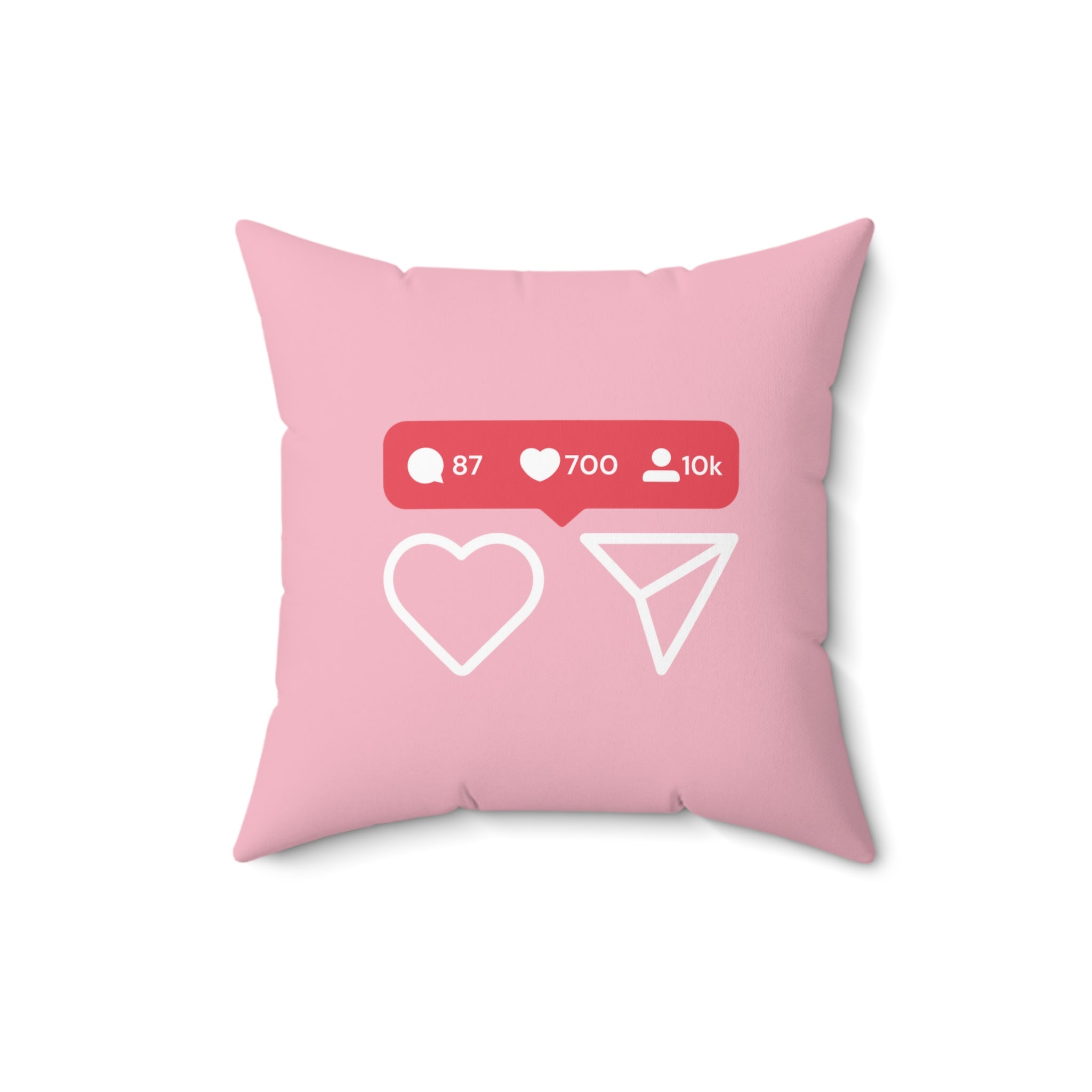 Influencer Engagement Square Pillow - Pink
