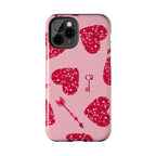 Sparkling Red Hearts Phone Case (Apple & Android)