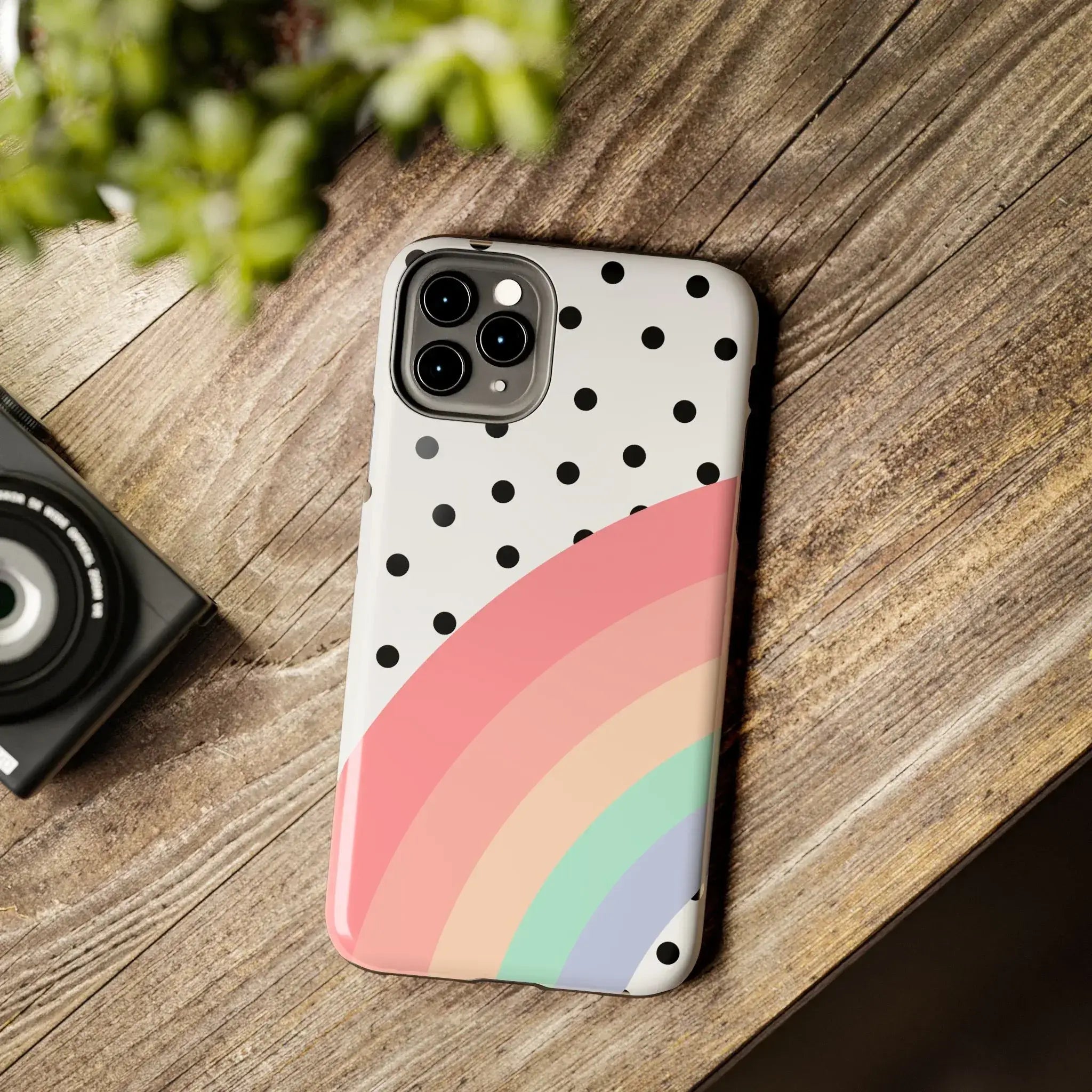 Polka Dot Rainbow Phone Case (Apple & Android) - Pink Sweetheart