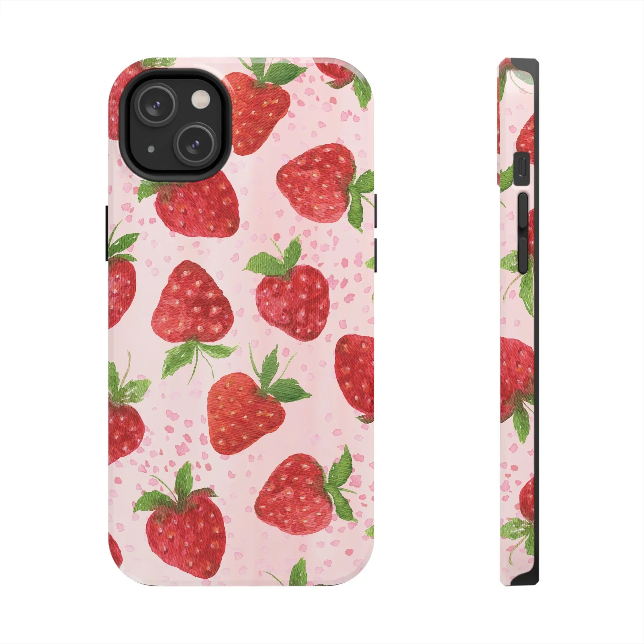 Cute Strawberries Phone Case (Apple & Android) - Pink Sweetheart