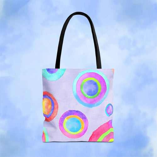 Abstract Painted Circles Tote Bag - Pink Sweetheart