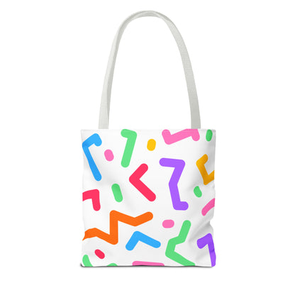 Colorful Doodle Zig Zags Tote Bag