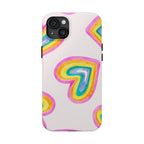 Rainbow Hearts Phone Case (Apple & Android) - Pink Sweetheart