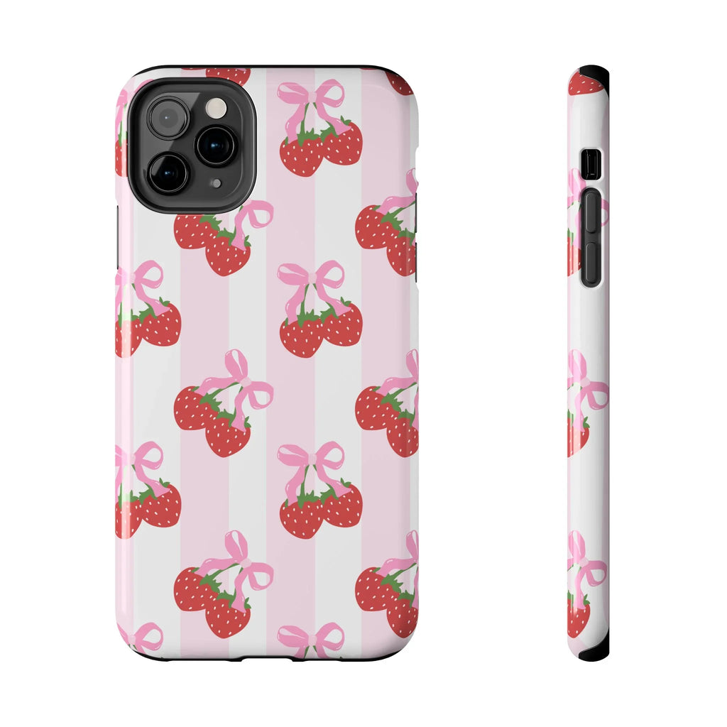 Strawberry Cherries Phone Case (Apple & Android) - Pink Sweetheart