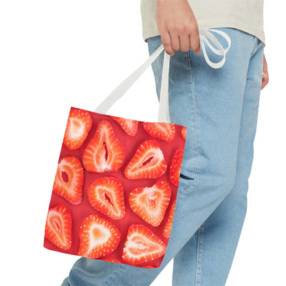 Sweet Sliced Strawberries Tote Bag