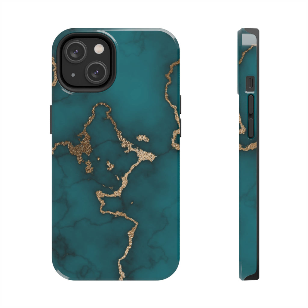 Green & Gold Marble Phone Case (Apple & Android)
