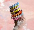Monochromatic Chunky Silicone Wristlet Keychain 1pc
