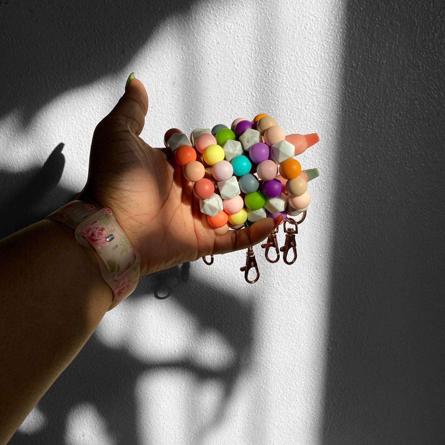 Chunky Silicone Beaded Keychain