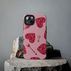 Sparkling Red Hearts Phone Case (Apple & Android)