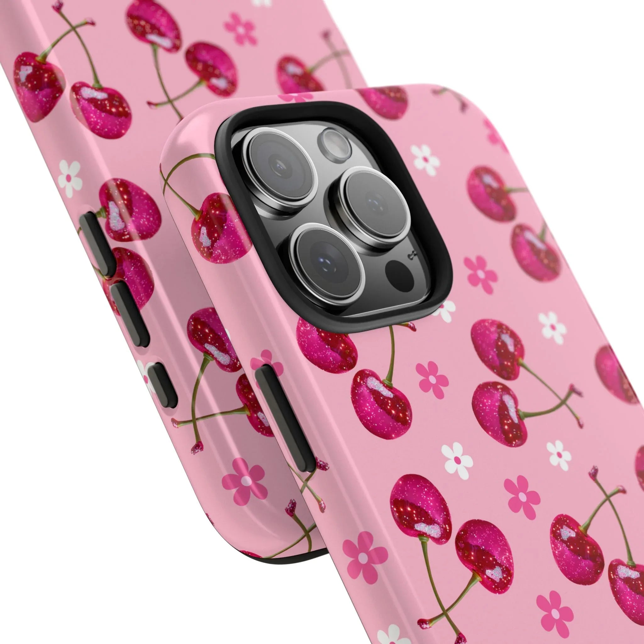 Pink Cherry Sparkle Pattern Tough Phone Case (Apple & Android) - Pink Sweetheart