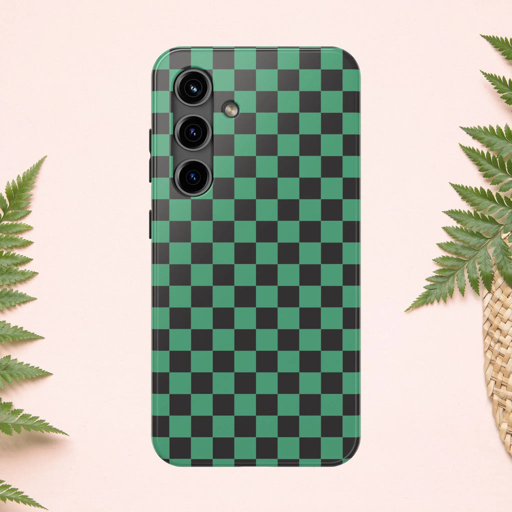 Checkered Kimono Tough Phone Case (Apple & Android) - Pink Sweetheart