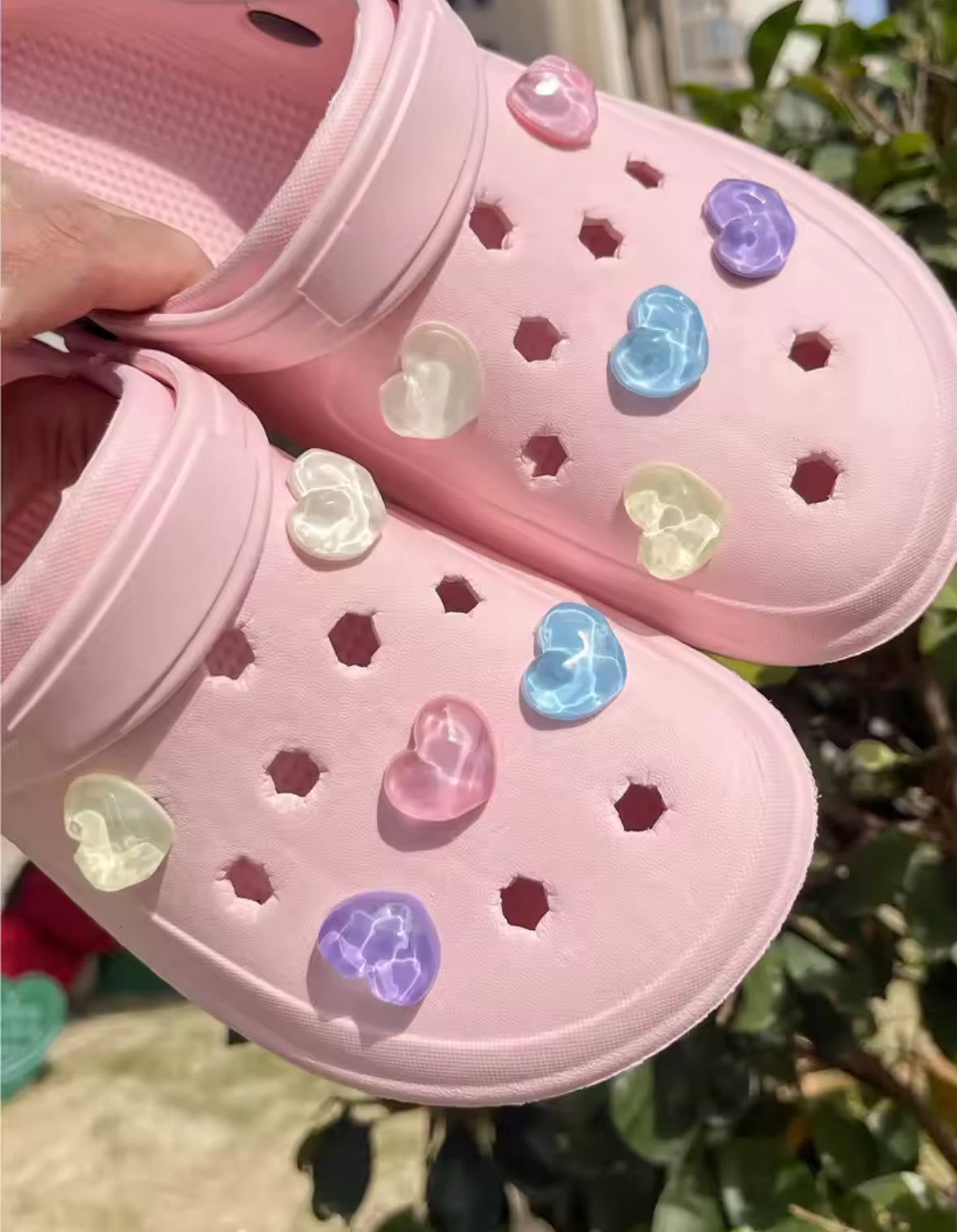 Heart Jelly Drops Clog Charms Set