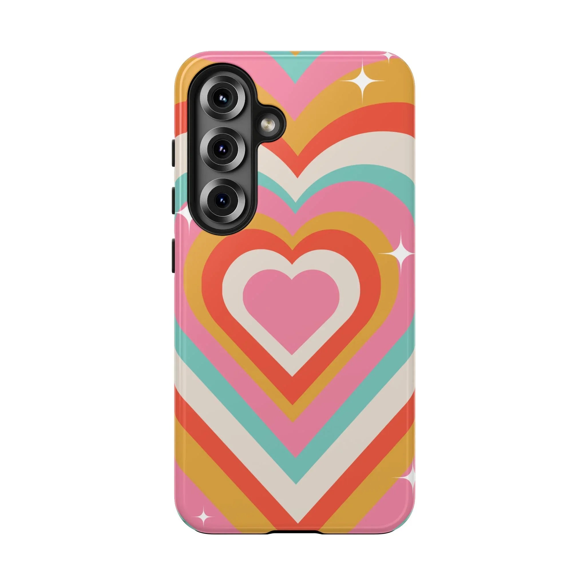 Psychedelic Hearts Phone Case (Apple & Android) - Pink Sweetheart
