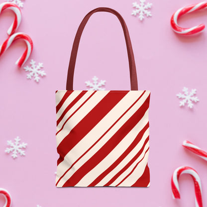 Peppermint Candy Cane Tote Bag