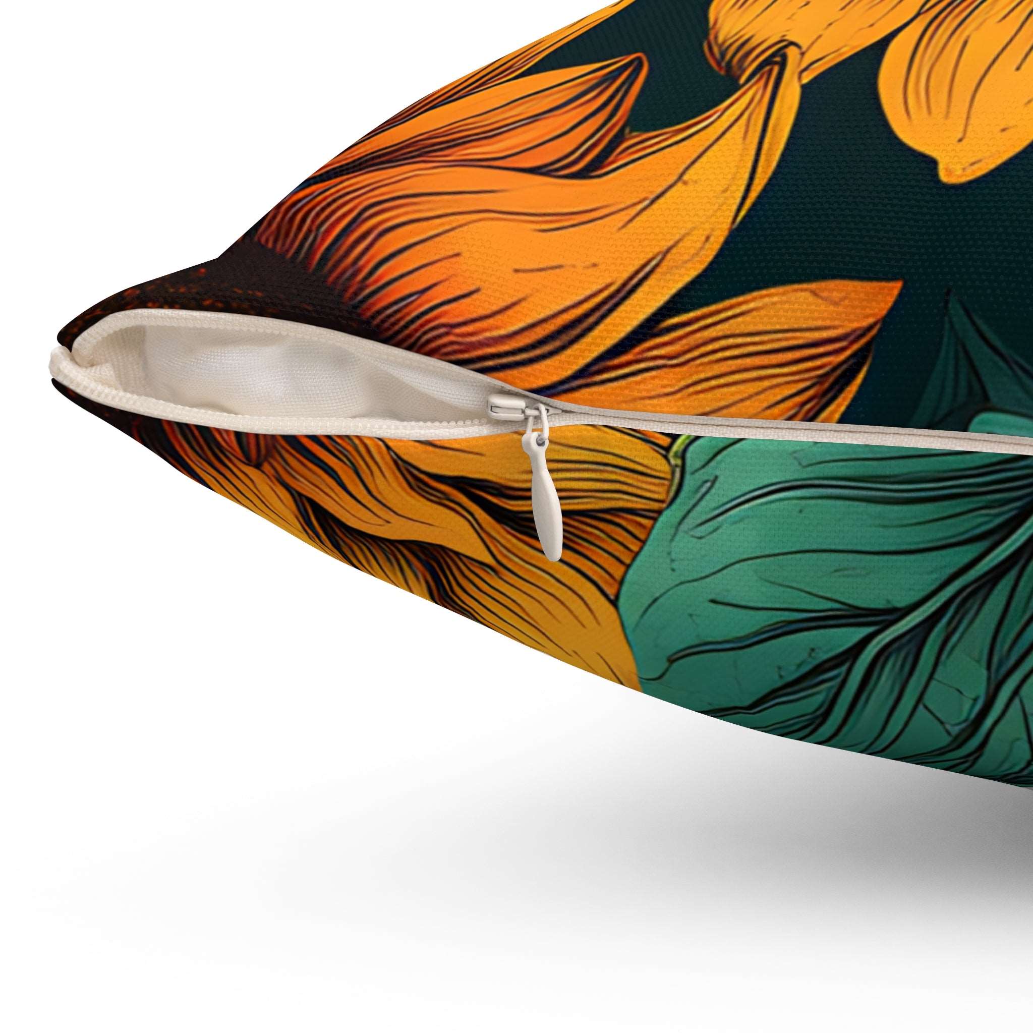 Midnight Sunflowers Square Pillow