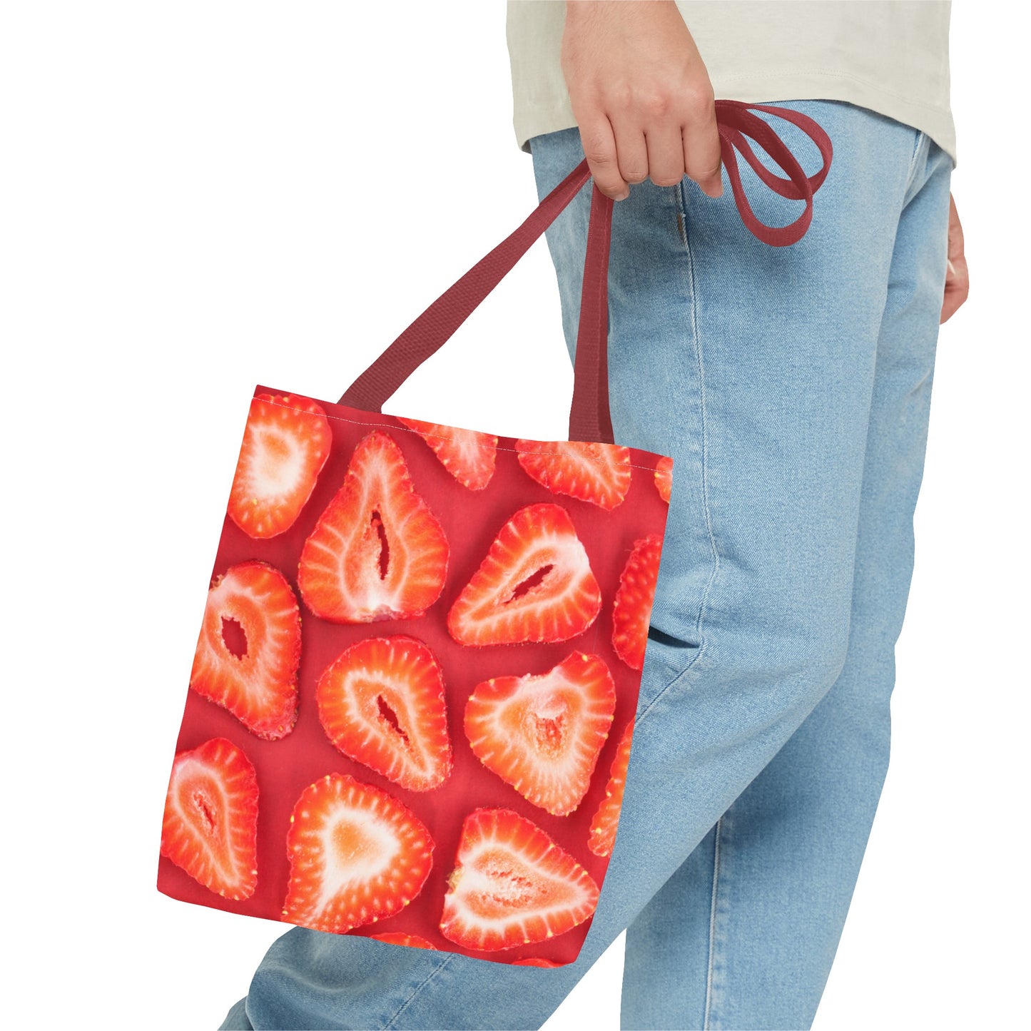 Sweet Sliced Strawberries Tote Bag