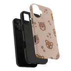 Boho Brown Bear Phone Case (Apple & Android) - Pink Sweetheart
