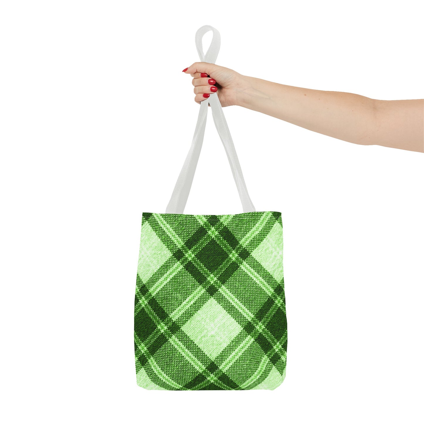 Lush Green Plaid Tote Bag