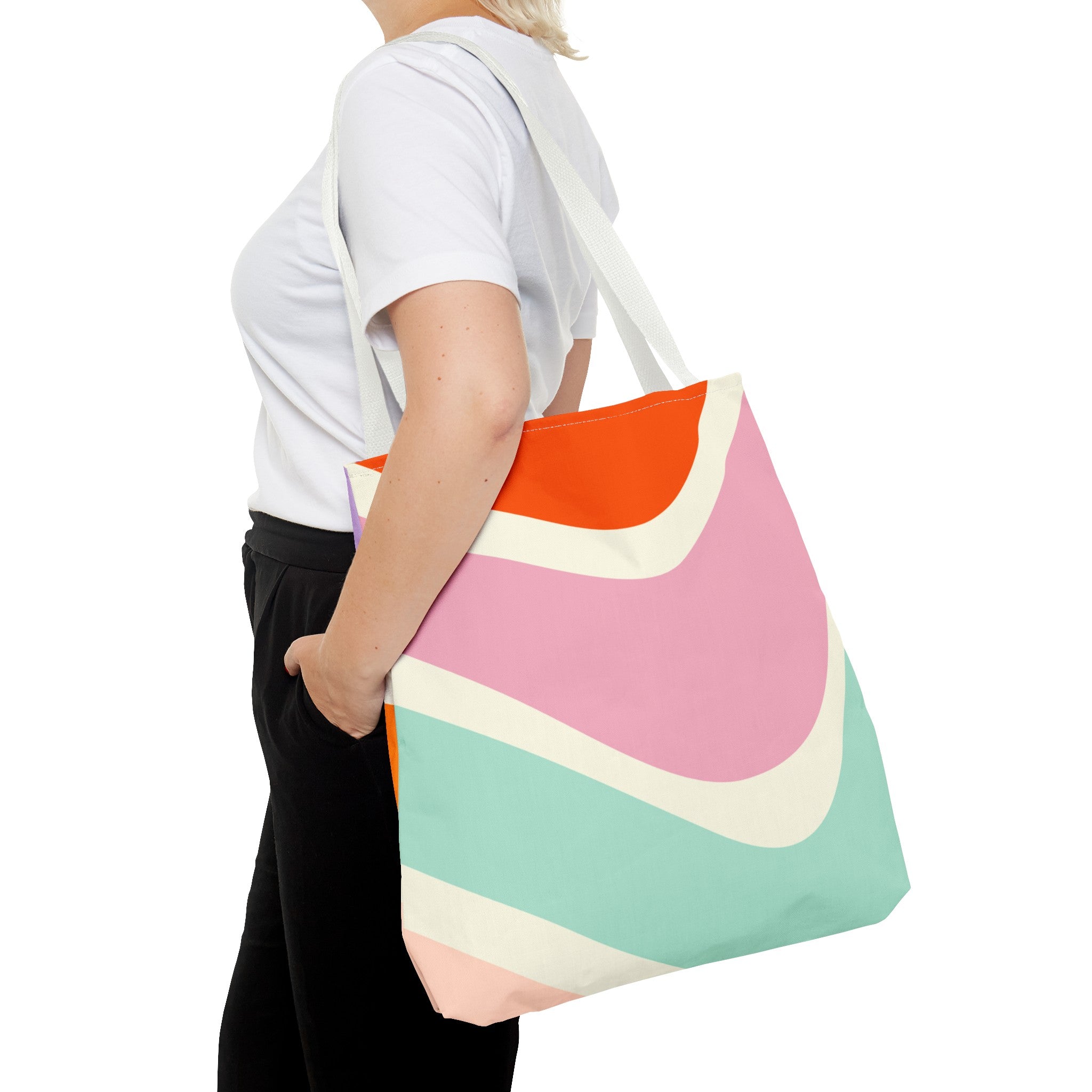 Retro Color Wave Tote Bag