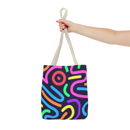 Neon Doodle Swirls Tote Bag