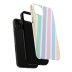 Pretty Pastel Lines Phone Case (Apple & Android) - Pink Sweetheart