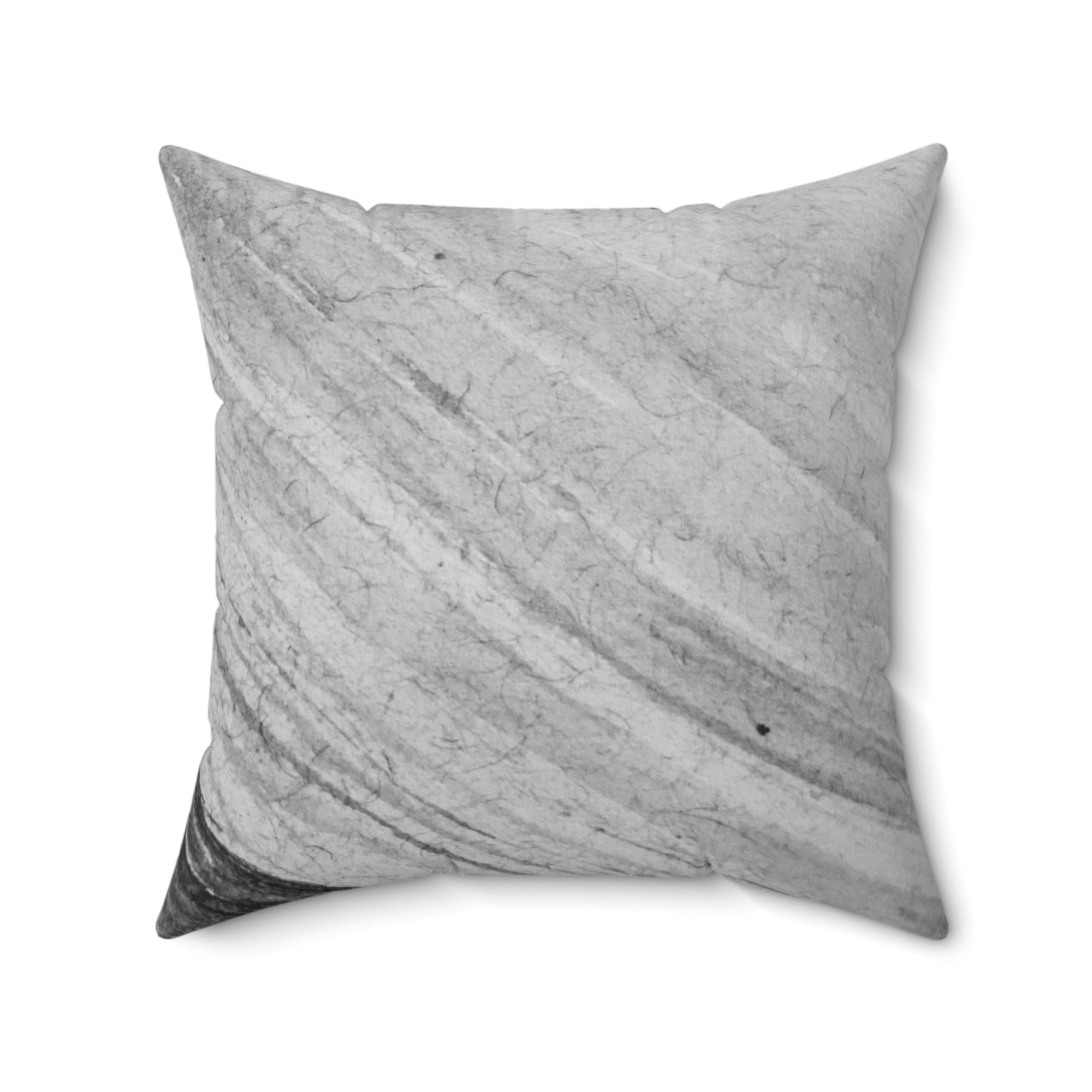 Gray and Black Paint Strokes Square Pillow