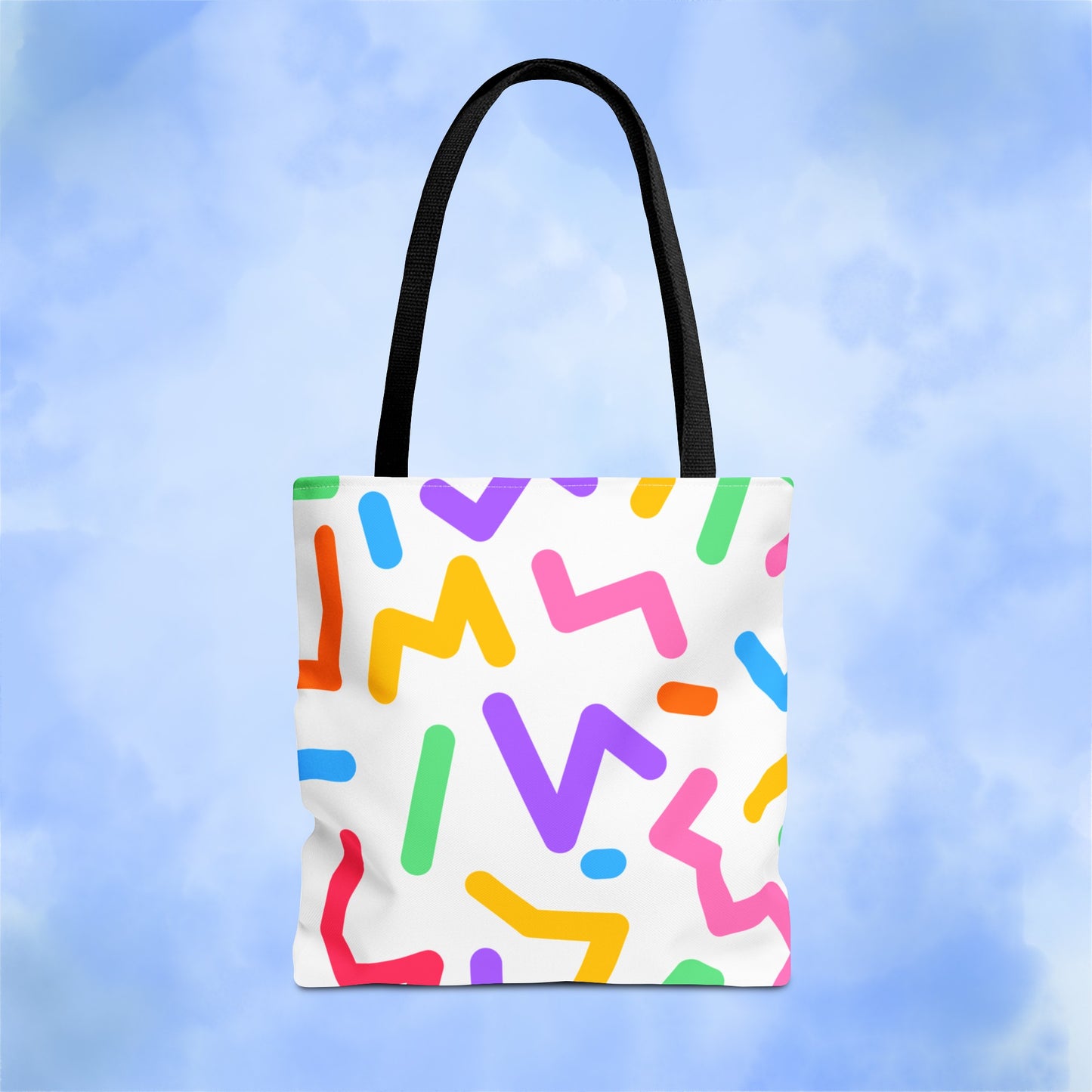 Colorful Doodle Zig Zags Tote Bag