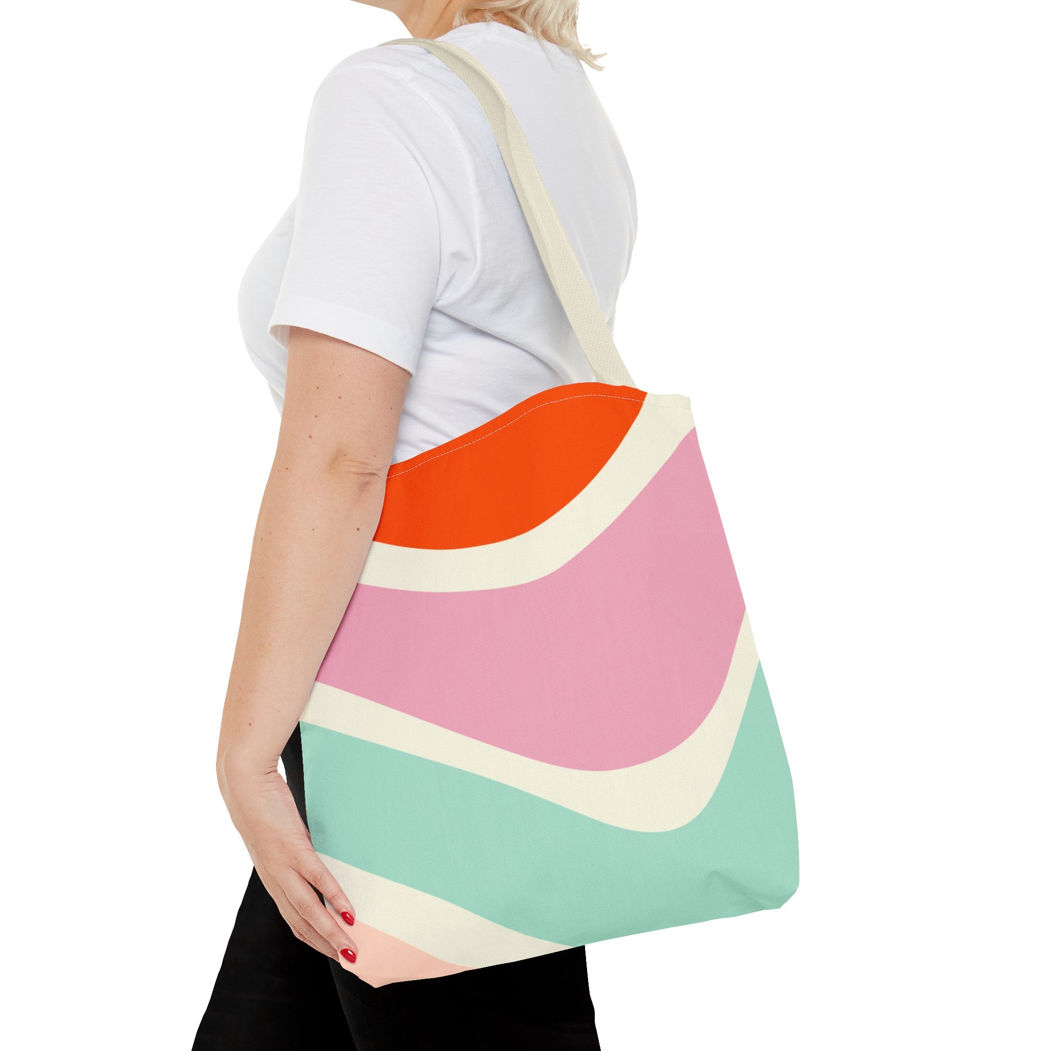 Retro Color Wave Tote Bag