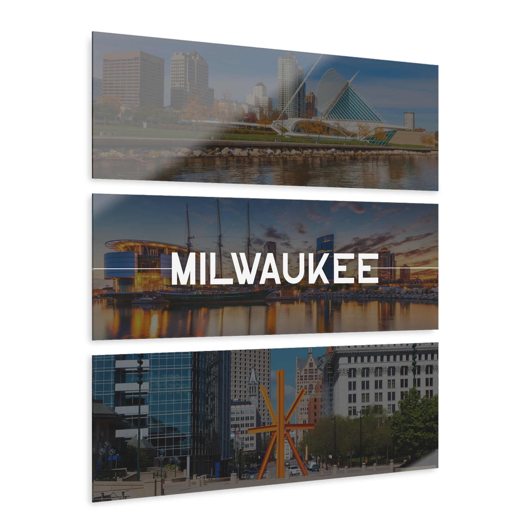 Milwaukee Skyline Acrylic Prints (Triptych)