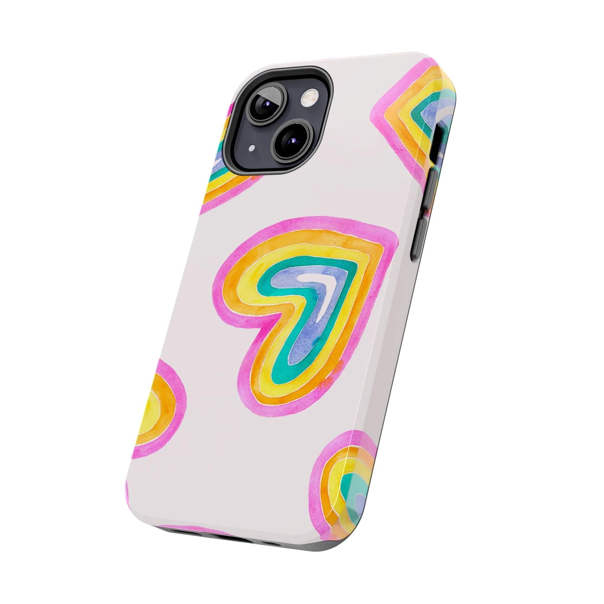 Rainbow Hearts Phone Case (Apple & Android) - Pink Sweetheart
