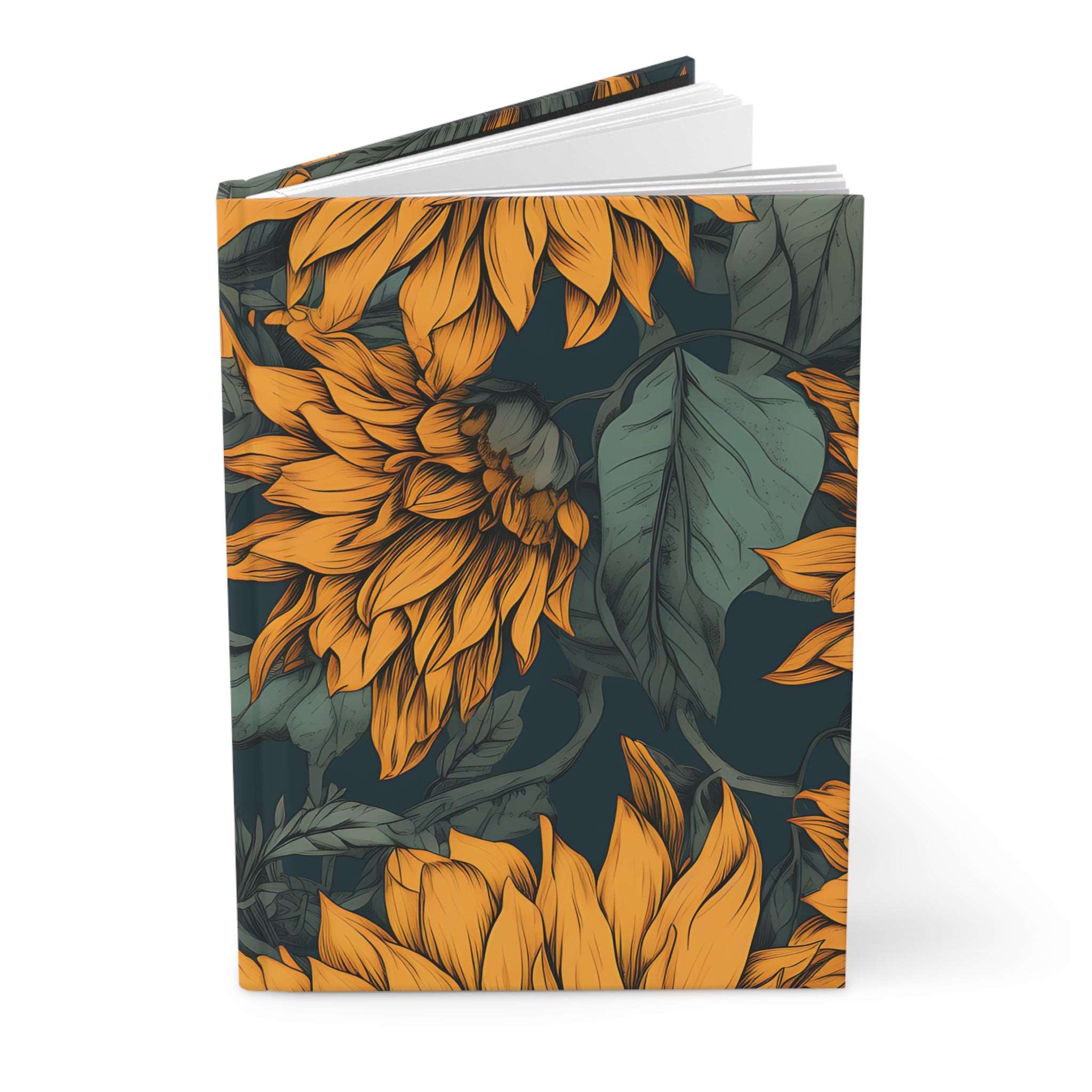 Midnight Sunflowers Hardcover Journal Matte