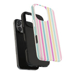 Pastel Candy Stripes Phone Cases (Apple & Android) - Pink Sweetheart