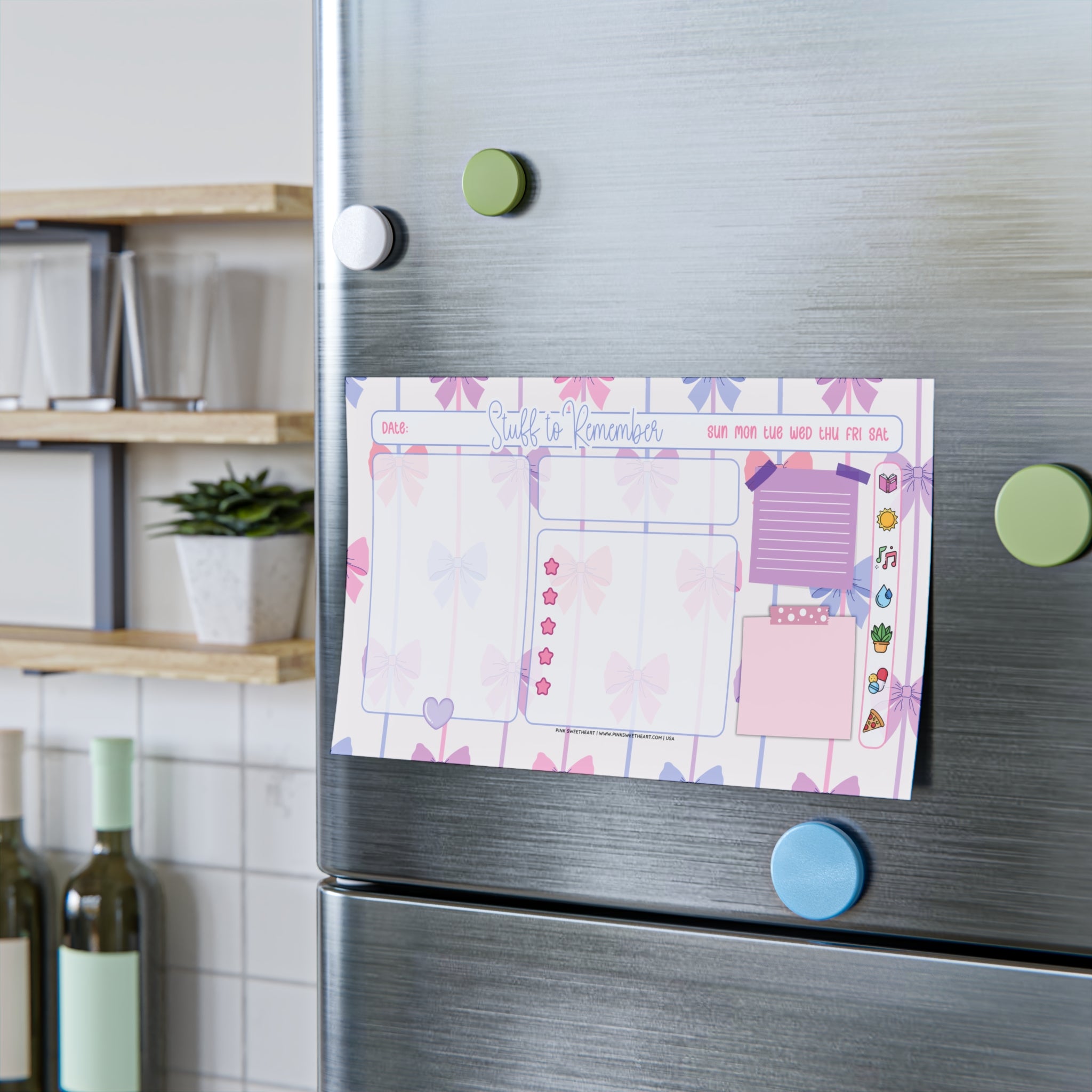 Striped Bow Trails Sticky Note Pad