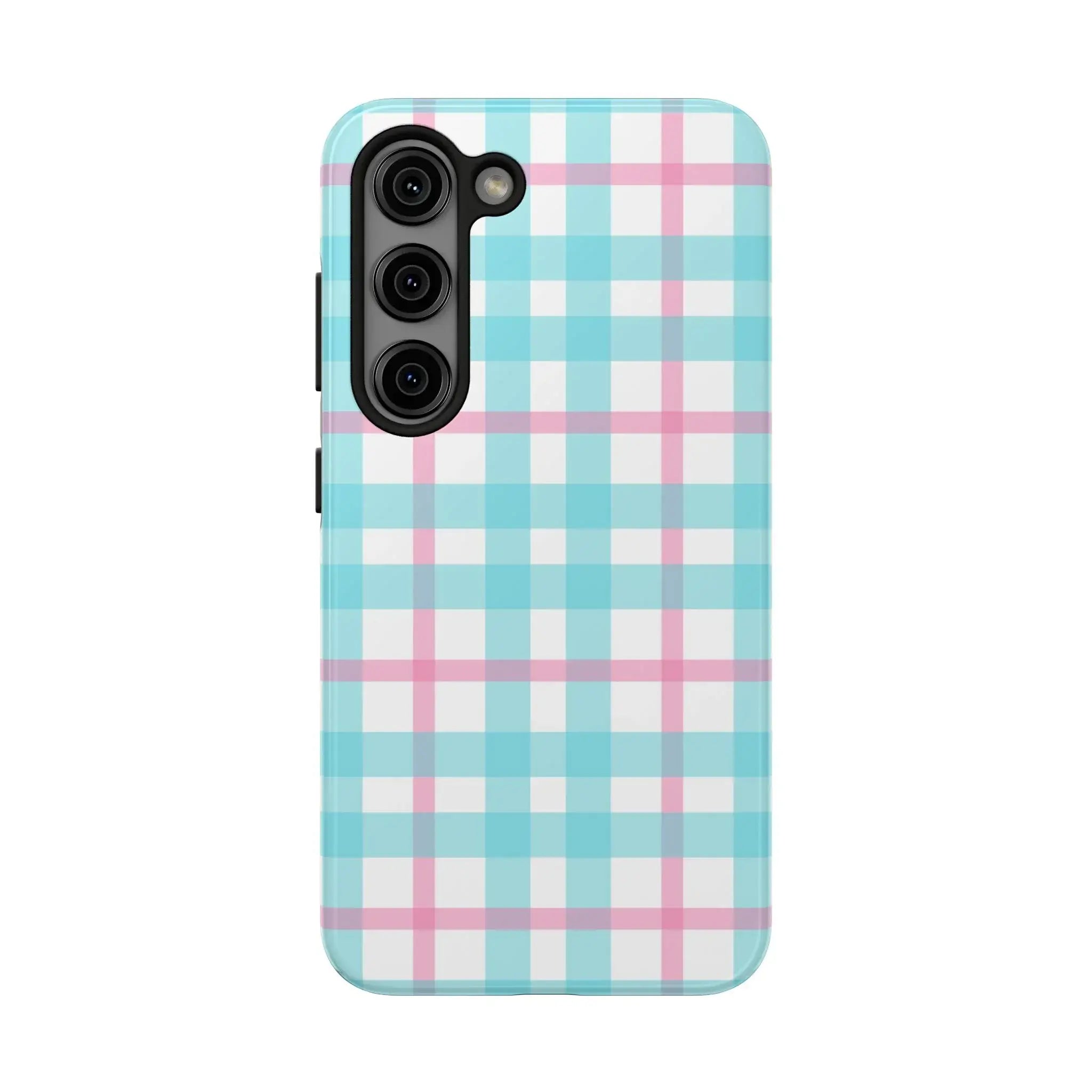 Pastel Gingham Phone Case (Apple & Android) - Pink Sweetheart