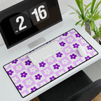 Purple Floral Pattern Desk Mat