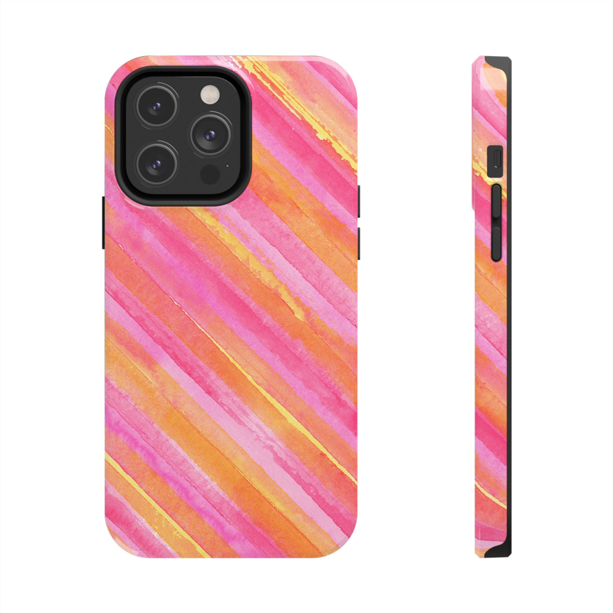 Pink Lemon Stripes Phone Case (Apple & Android)