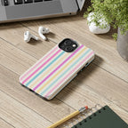 Pastel Candy Stripes Phone Cases (Apple & Android) - Pink Sweetheart