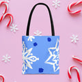 Blue Winter Snowflakes Tote Bag - Pink Sweetheart