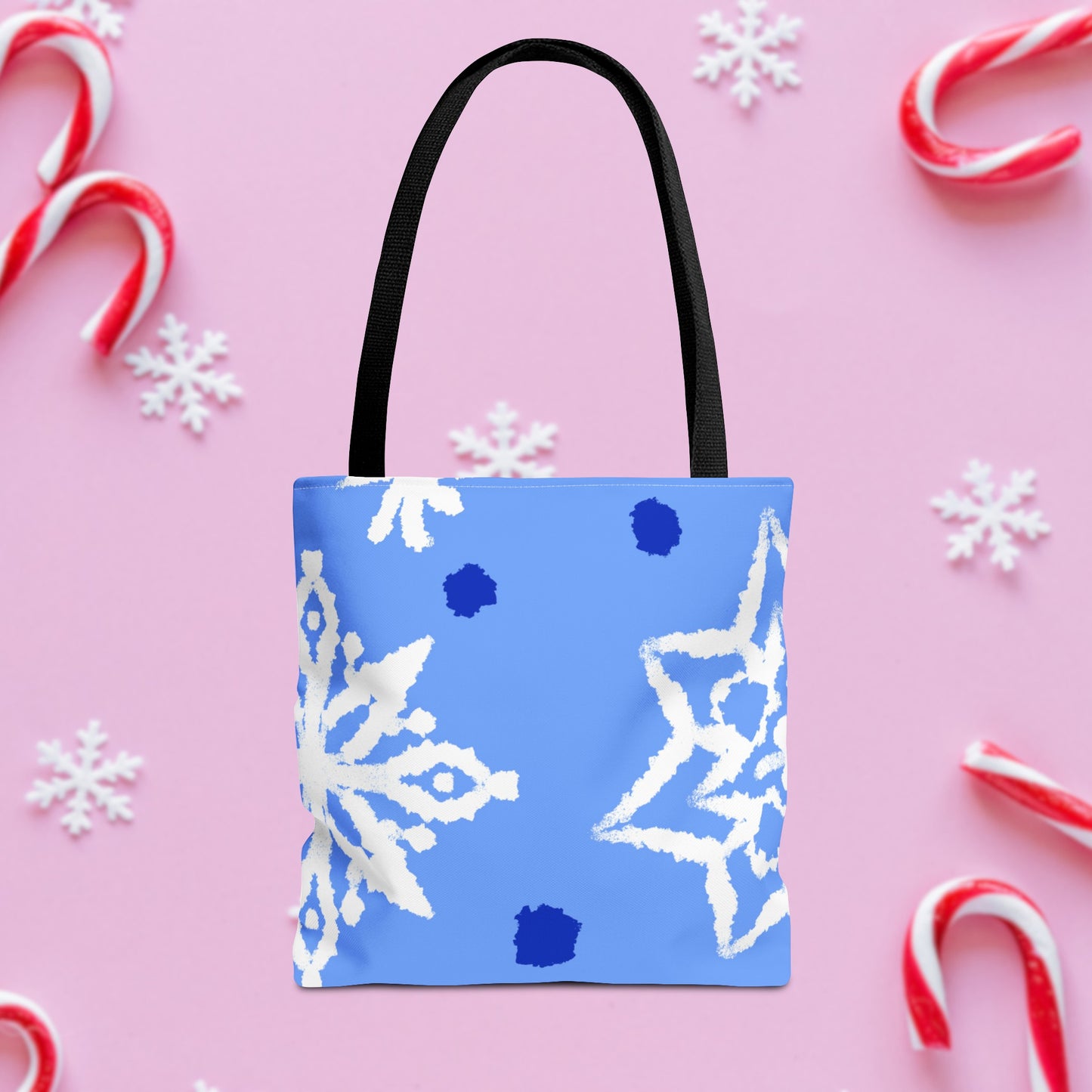 Blue Winter Snowflakes Tote Bag