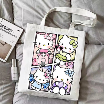 Chibi Kawaii Cartoon Anime Canvas Tote Bag