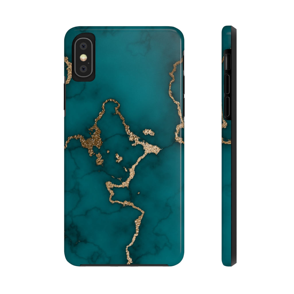 Green & Gold Marble Phone Case (Apple & Android)