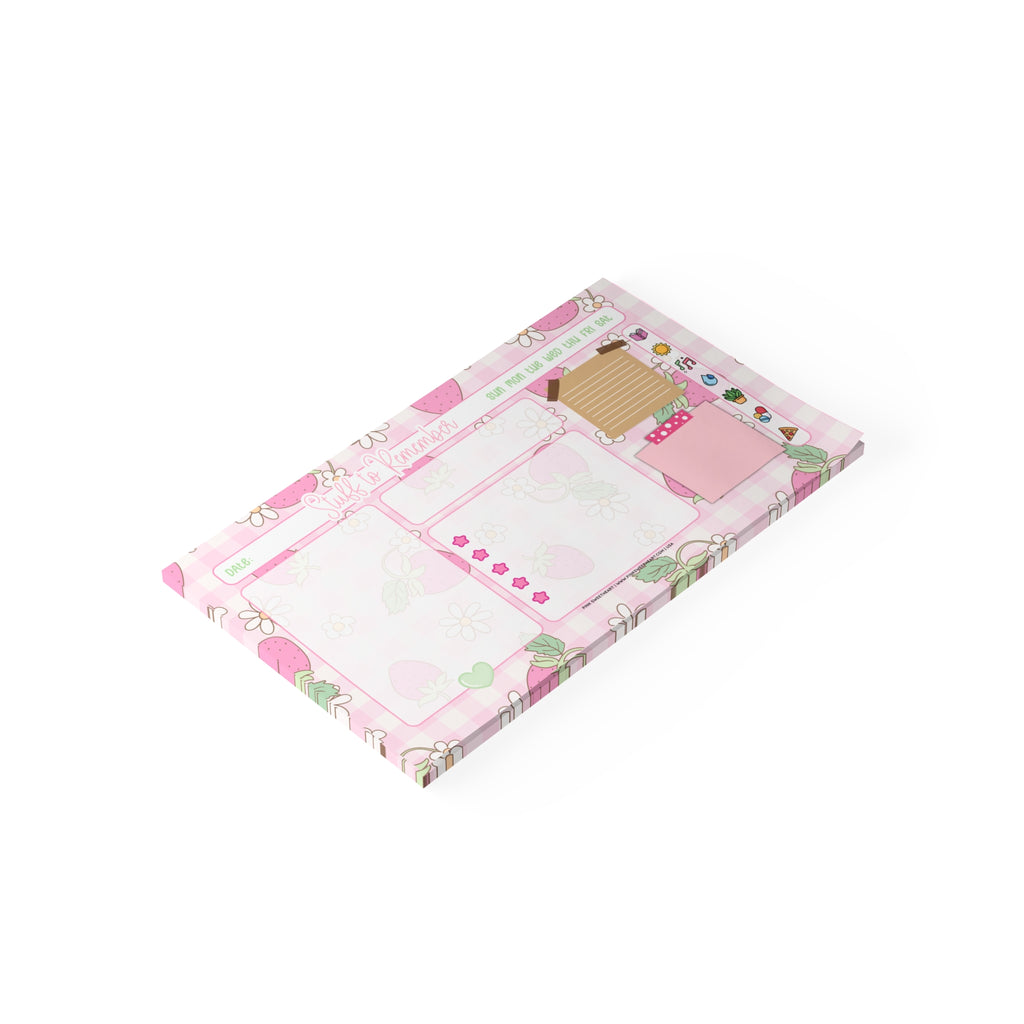 Blooming Strawberries Sticky Note Pad