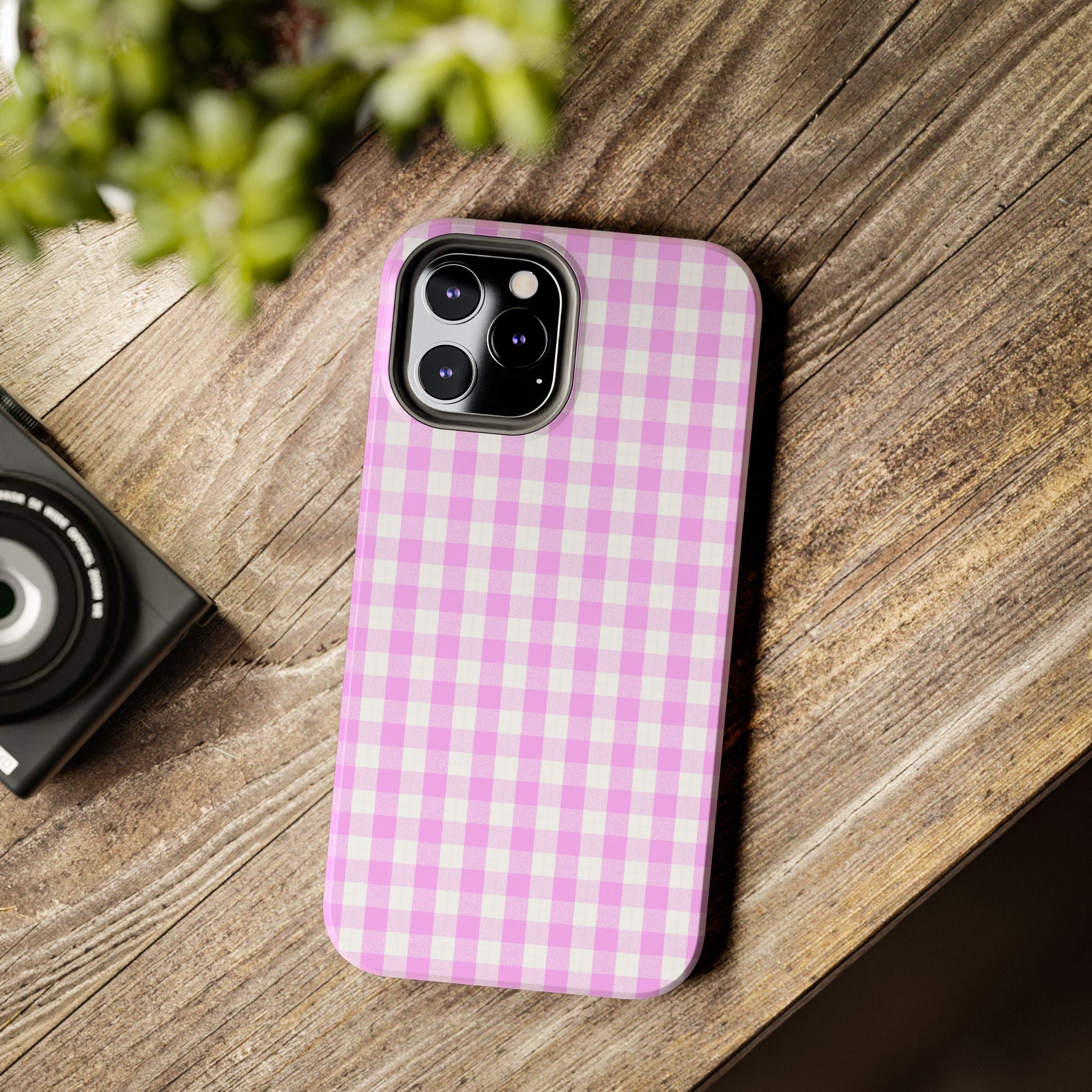 Pink Gingham Phone Case (Apple & Android)