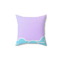 Bouncy Clouds Square Pillow - Pink Sweetheart