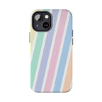 Pretty Pastel Lines Phone Case (Apple & Android) - Pink Sweetheart