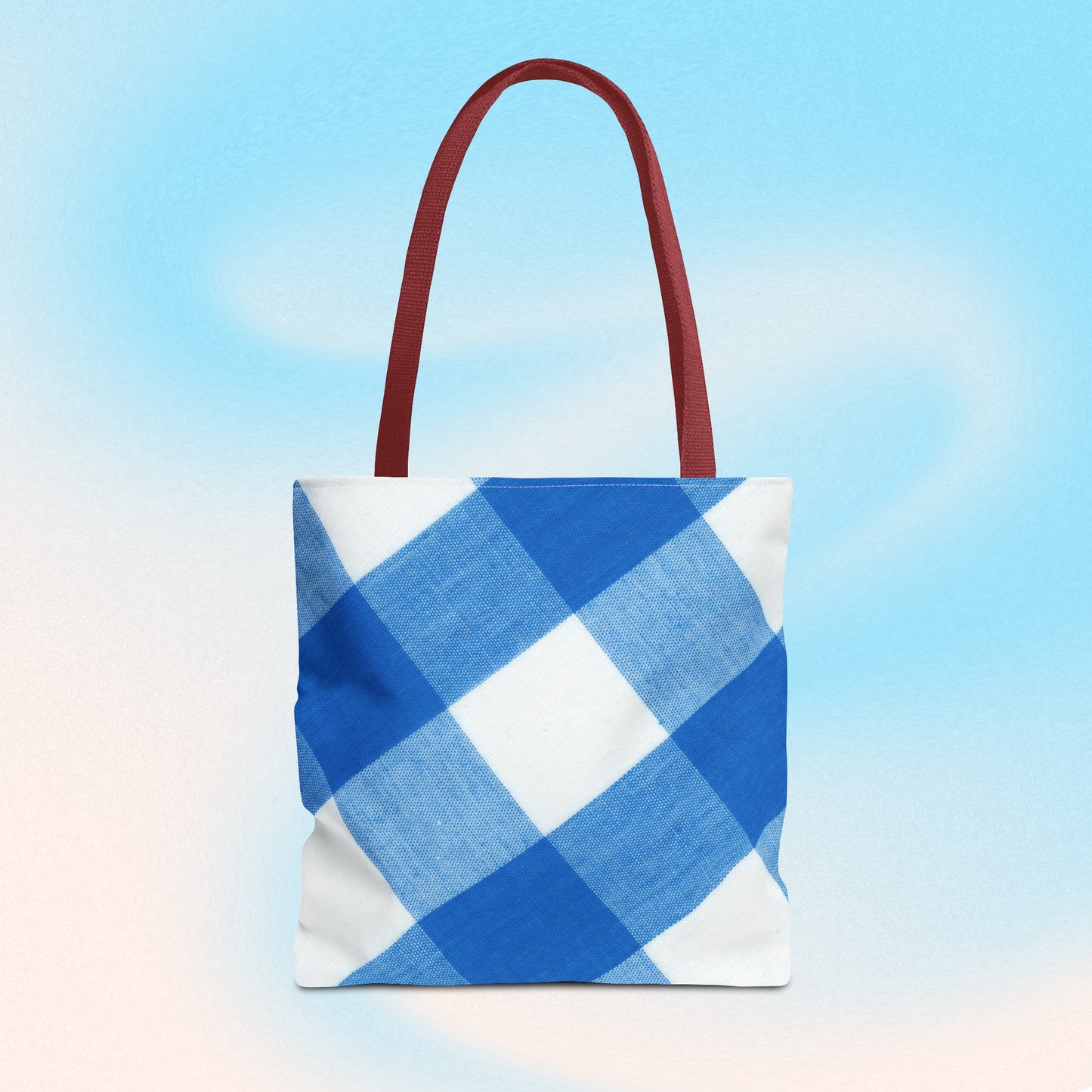 Chic Blue Gingham Tote Bag