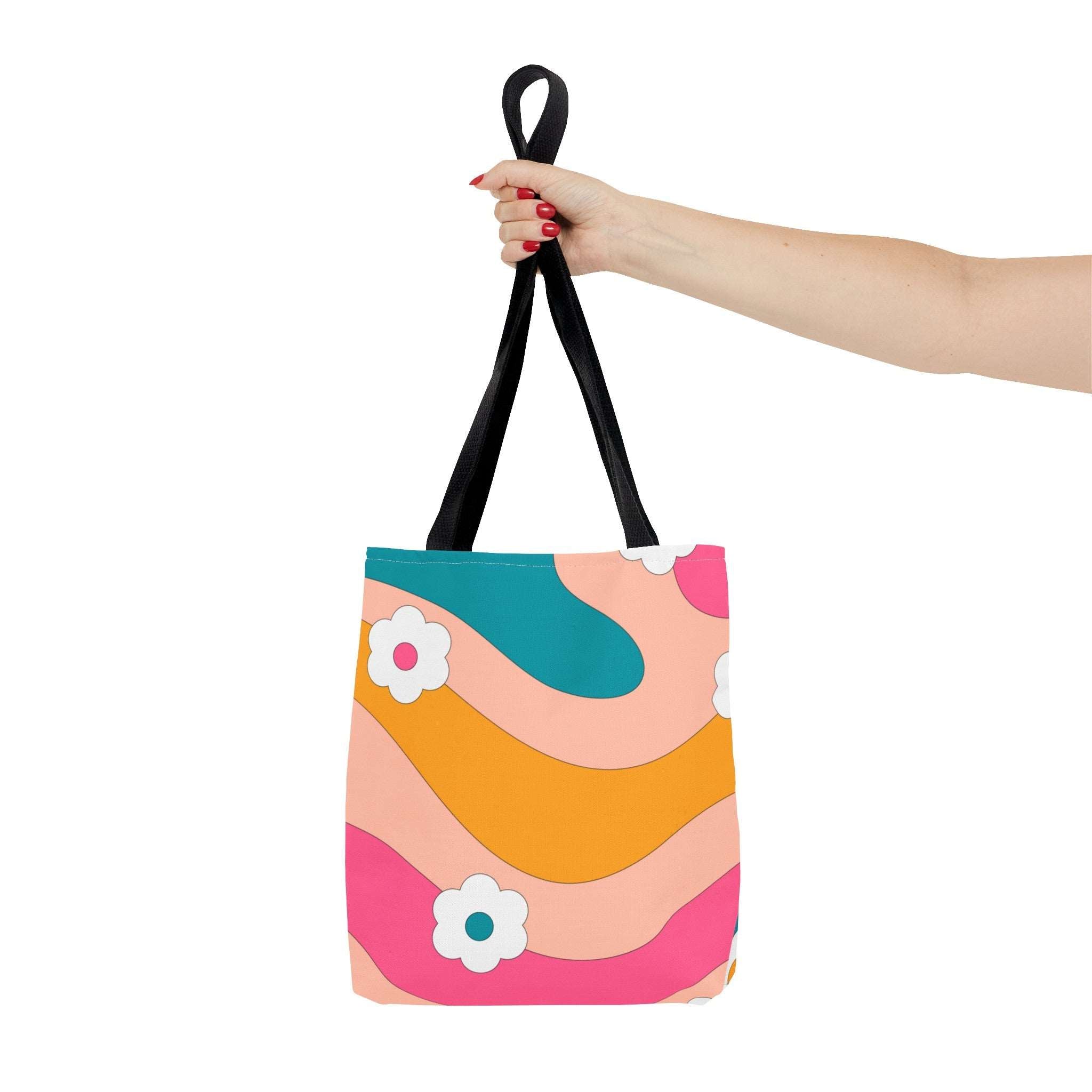70s Floral Retro Aesthetic Tote Bag